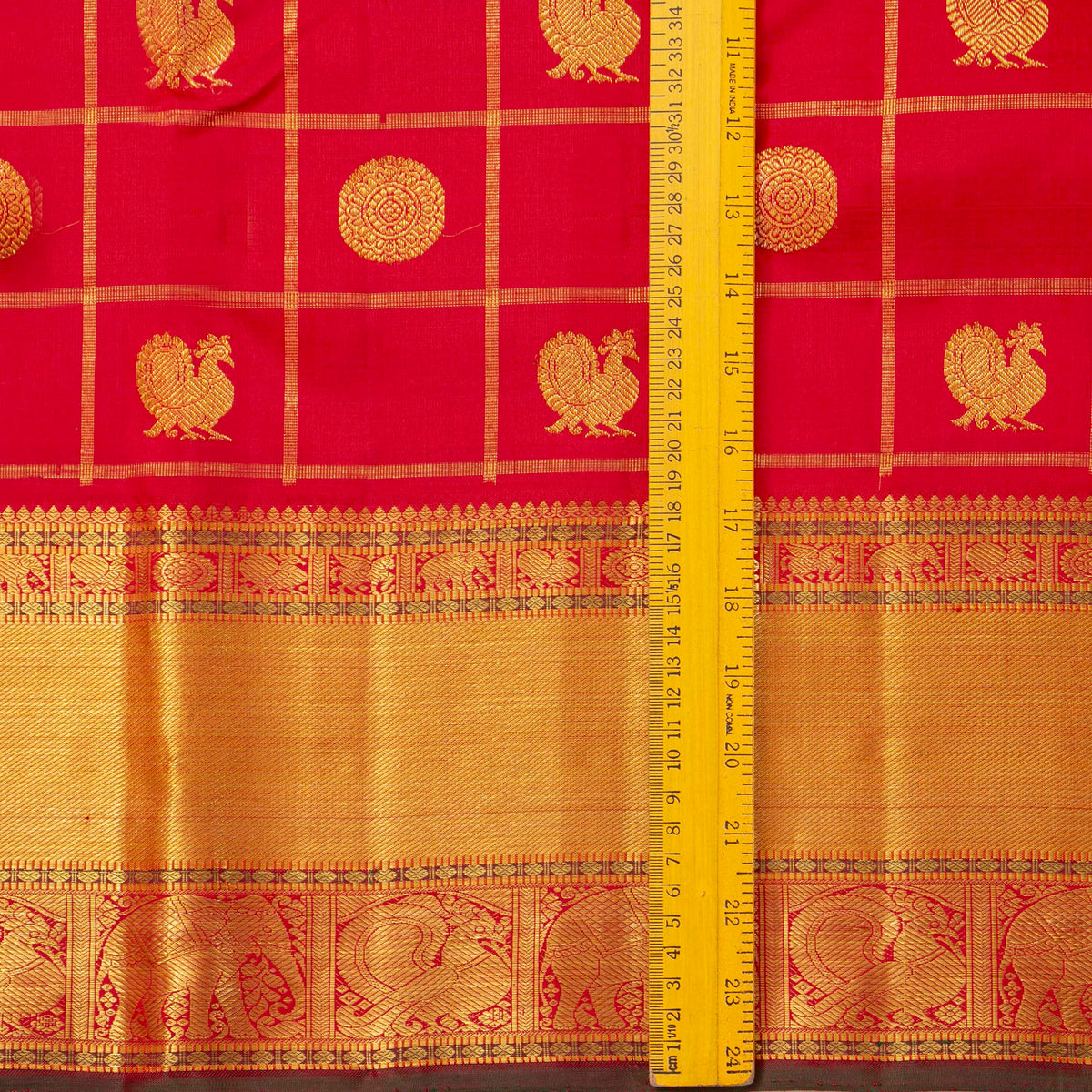 Red Kanchipuram Silk Saree For Wedding Wear PV NYC 2021