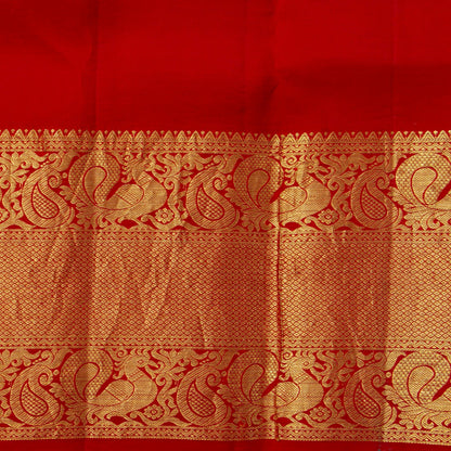 Mauve And Red Handpainted Kalamkari Kanchipuram Silk Saree For Festive Wear SRK KK 106