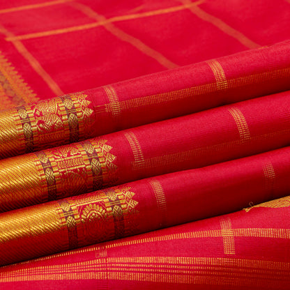 Red Kanchipuram Silk Saree For Wedding Wear PV NYC 2021