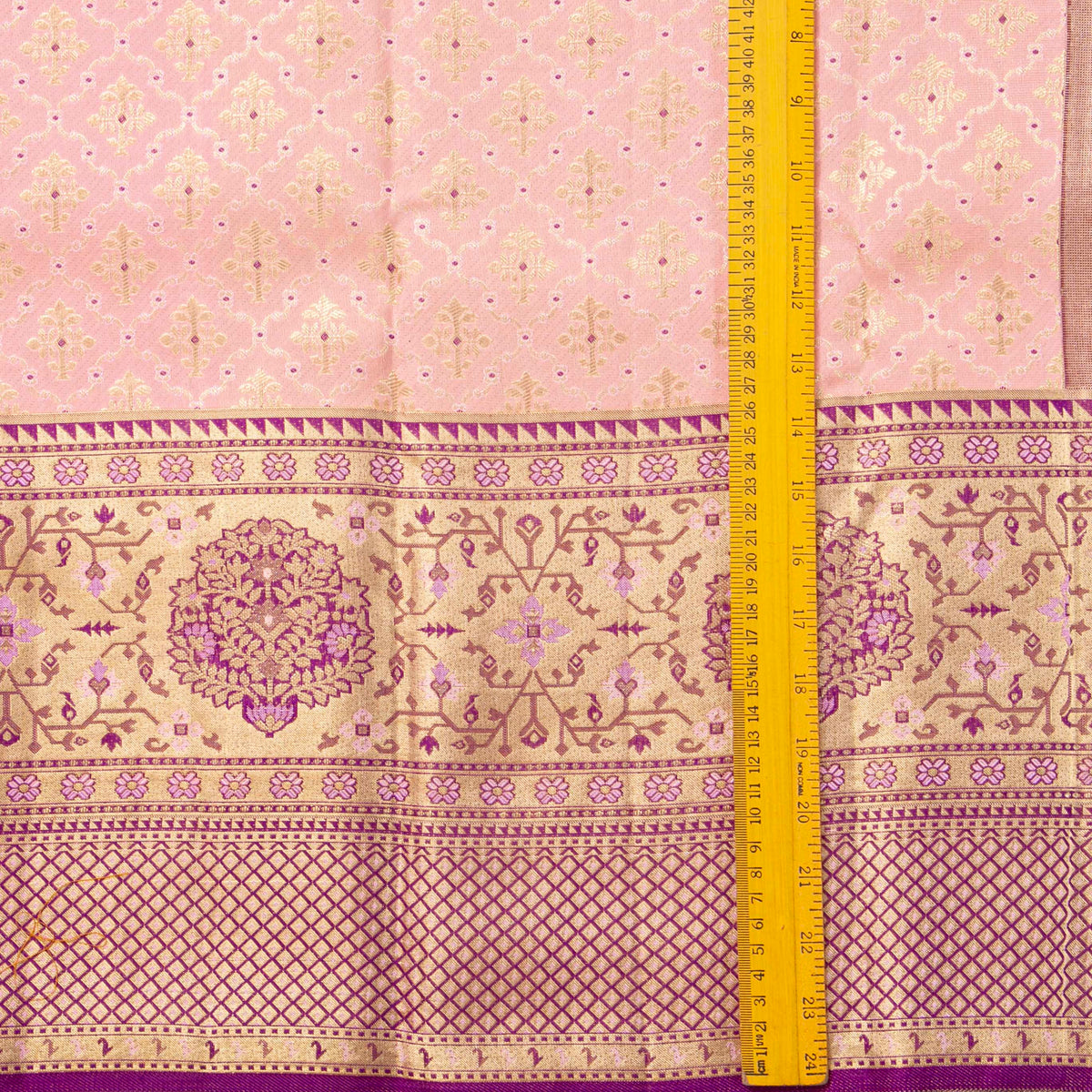 Pink And Magenta Kanchipuram Silk Saree For Festive Wear PV NYC 1986