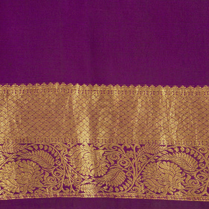 Purple Handpainted Kalamkari Kanchipuram Silk Saree For Festive Wear SRK KK 109