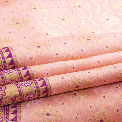 Pink And Magenta Kanchipuram Silk Saree For Festive Wear PV NYC 1986
