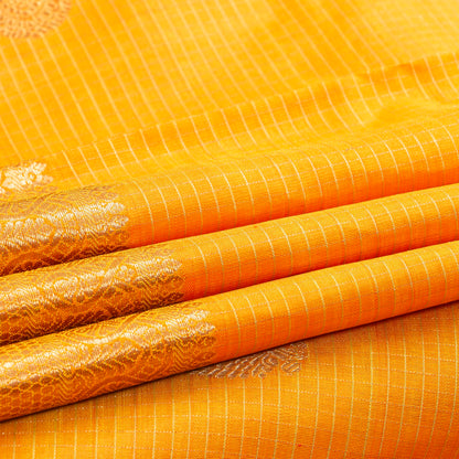 Yellow Kanchipuram Silk Saree For Festive Wear PV NYC 2002
