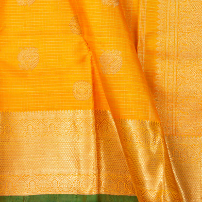 Yellow Kanchipuram Silk Saree For Festive Wear PV NYC 2002