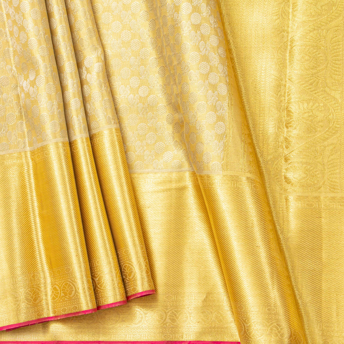 Gold Tissue Kanchipuram Tissue Silk Saree For Bridal Wear PV NYC 1945