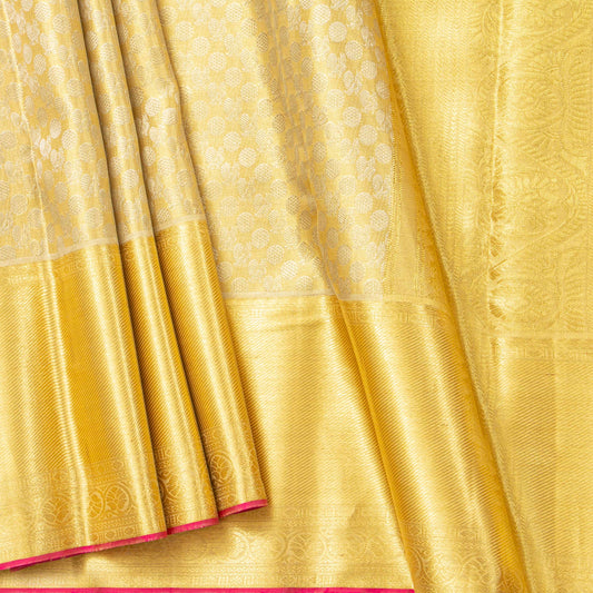 Gold Tissue Kanchipuram Tissue Silk Saree For Bridal Wear PV NYC 1945