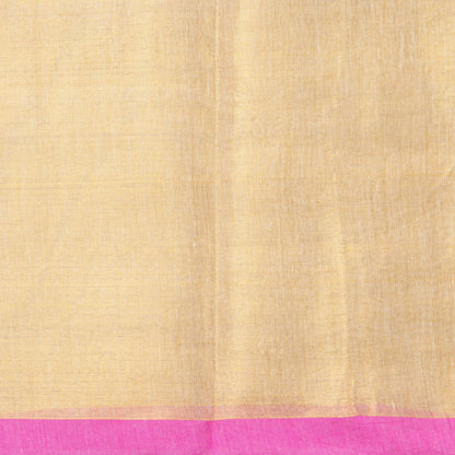 Golden Beige Tissue Linen Saree For Party Wear PL 2097