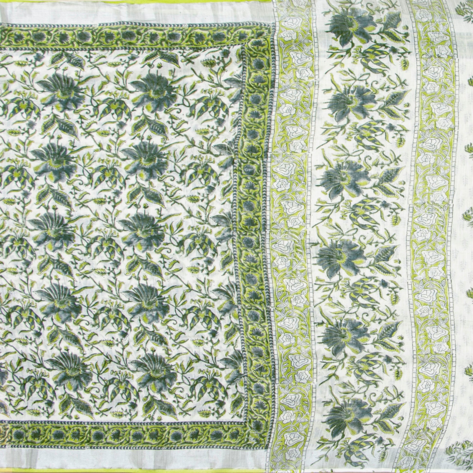 White Linen Saree With Silver Zari Border PL 2095 - Linen Sari - Panjavarnam PL 2095