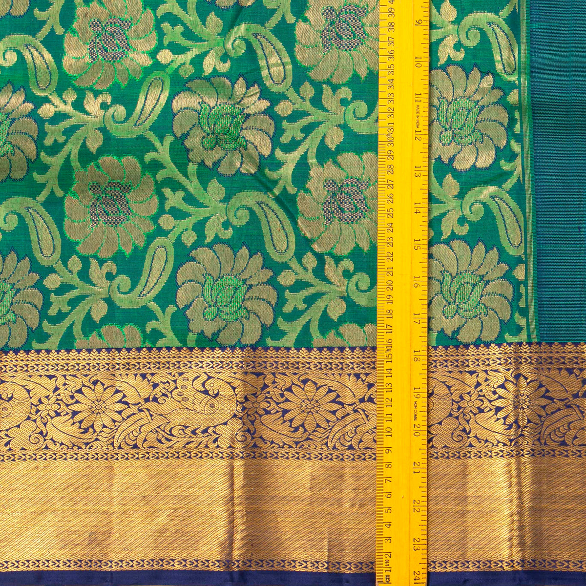 Green And Blue Kanchipuram Silk Saree For Bridal Wear PV NYC 2051