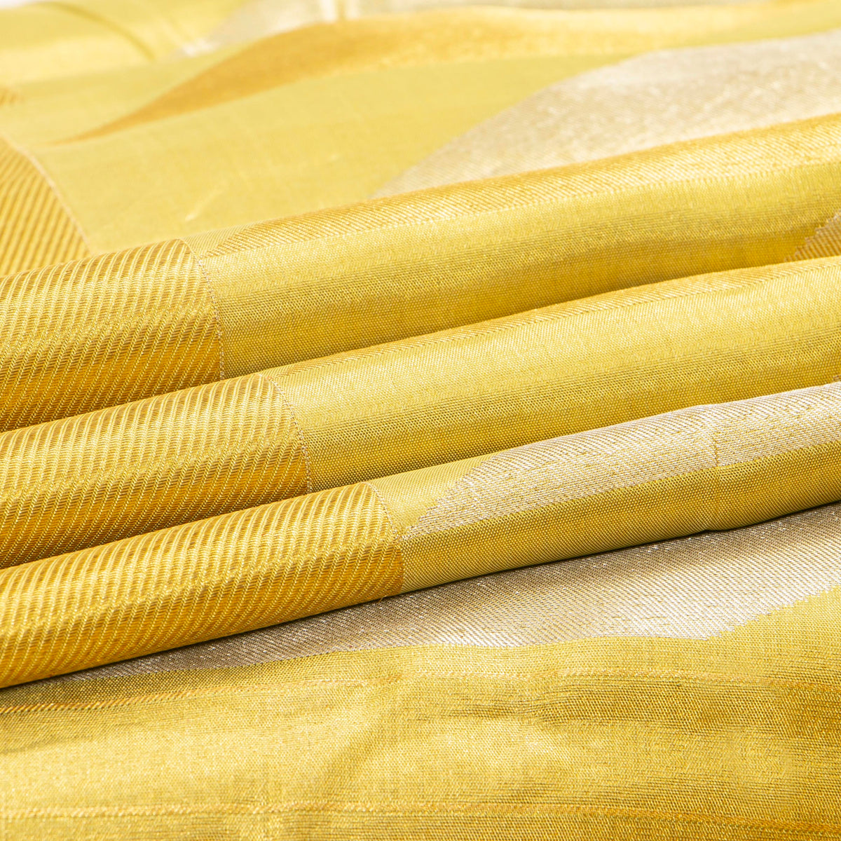 Gold Kanchipuram Tissue Silk Saree For Bridal Wear PV NYC 1946