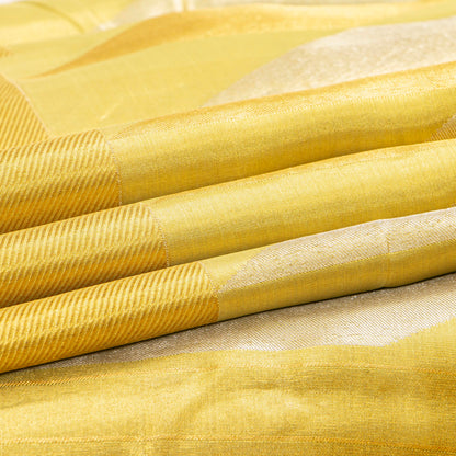Gold Kanchipuram Tissue Silk Saree For Bridal Wear PV NYC 1946
