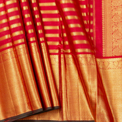 Red Kanchipuram Silk Saree For Wedding Wear PV NYC 2043