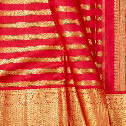 Red Kanchipuram Silk Saree For Wedding Wear PV NYC 2043