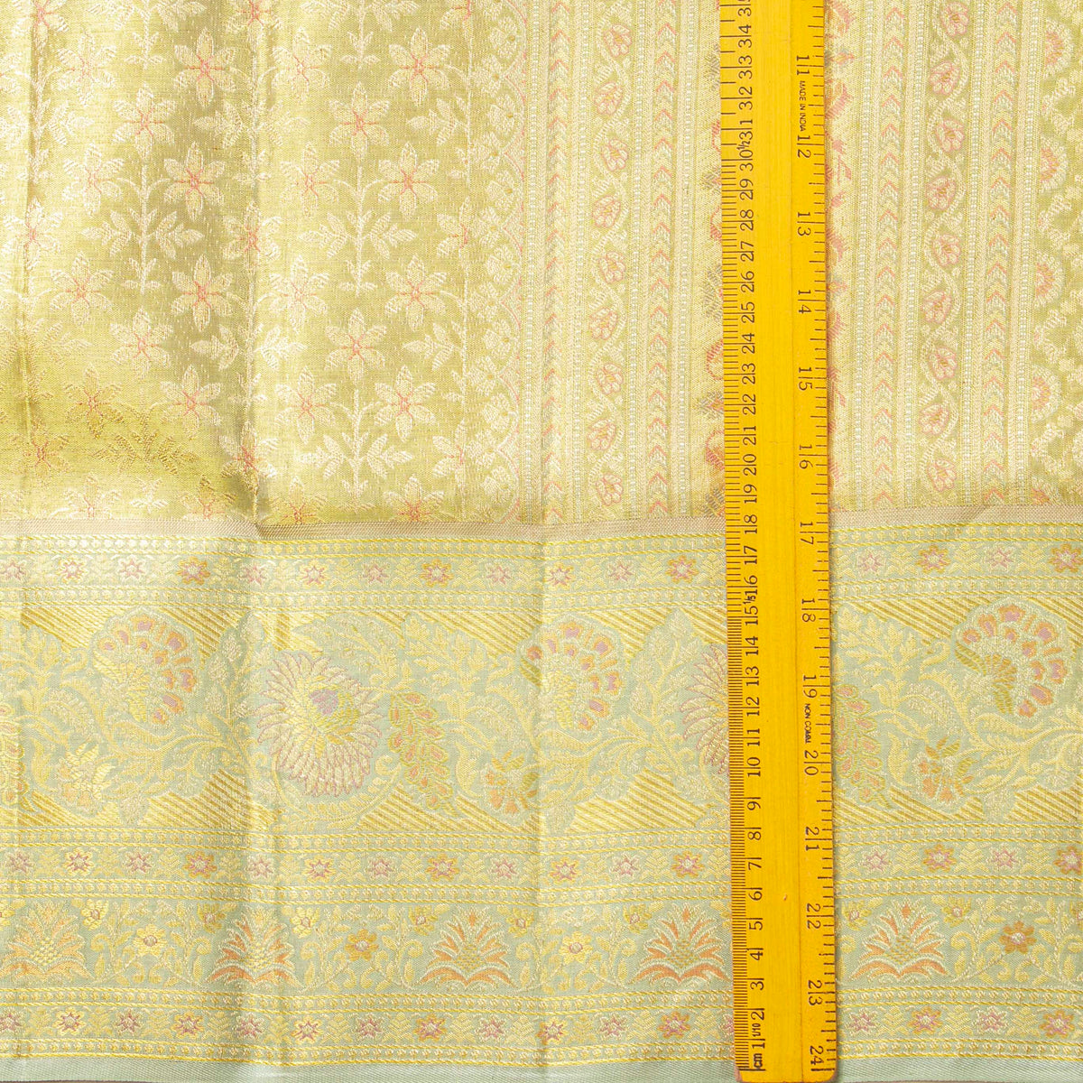 Gold And Off White Kanchipuram Tissue Silk Saree For Bridal Wear PV NYC 2052