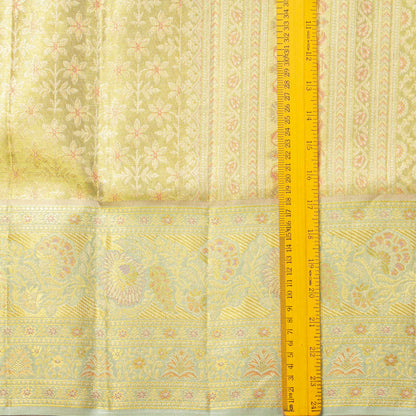Gold And Off White Kanchipuram Tissue Silk Saree For Bridal Wear PV NYC 2052