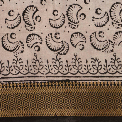 Off White Kalamkari Mangalgiri Silk Saree For Office Wear PV MG 105