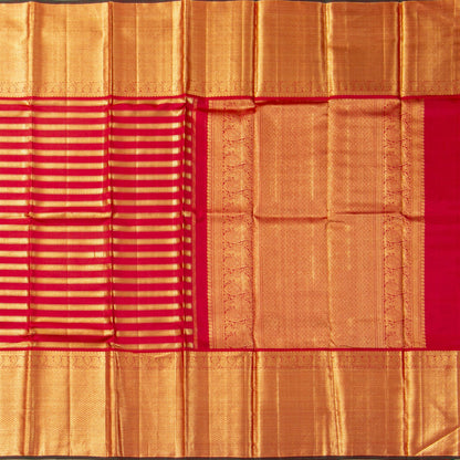 Red Kanchipuram Silk Saree For Wedding Wear PV NYC 2043