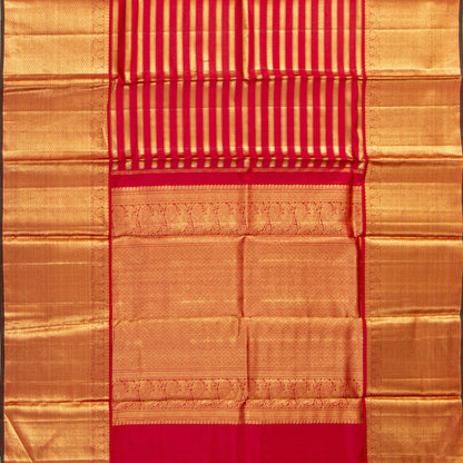 Red Kanchipuram Silk Saree For Wedding Wear PV NYC 2043