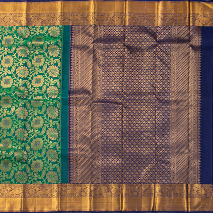 Green And Blue Kanchipuram Silk Saree For Bridal Wear PV NYC 2051