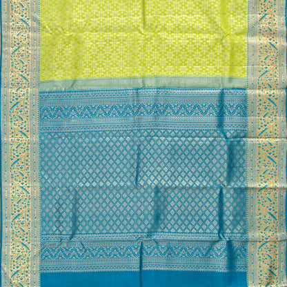 Green And Blue Kanchipuram Silk Saree For Wedding Wear PV NYC 2040