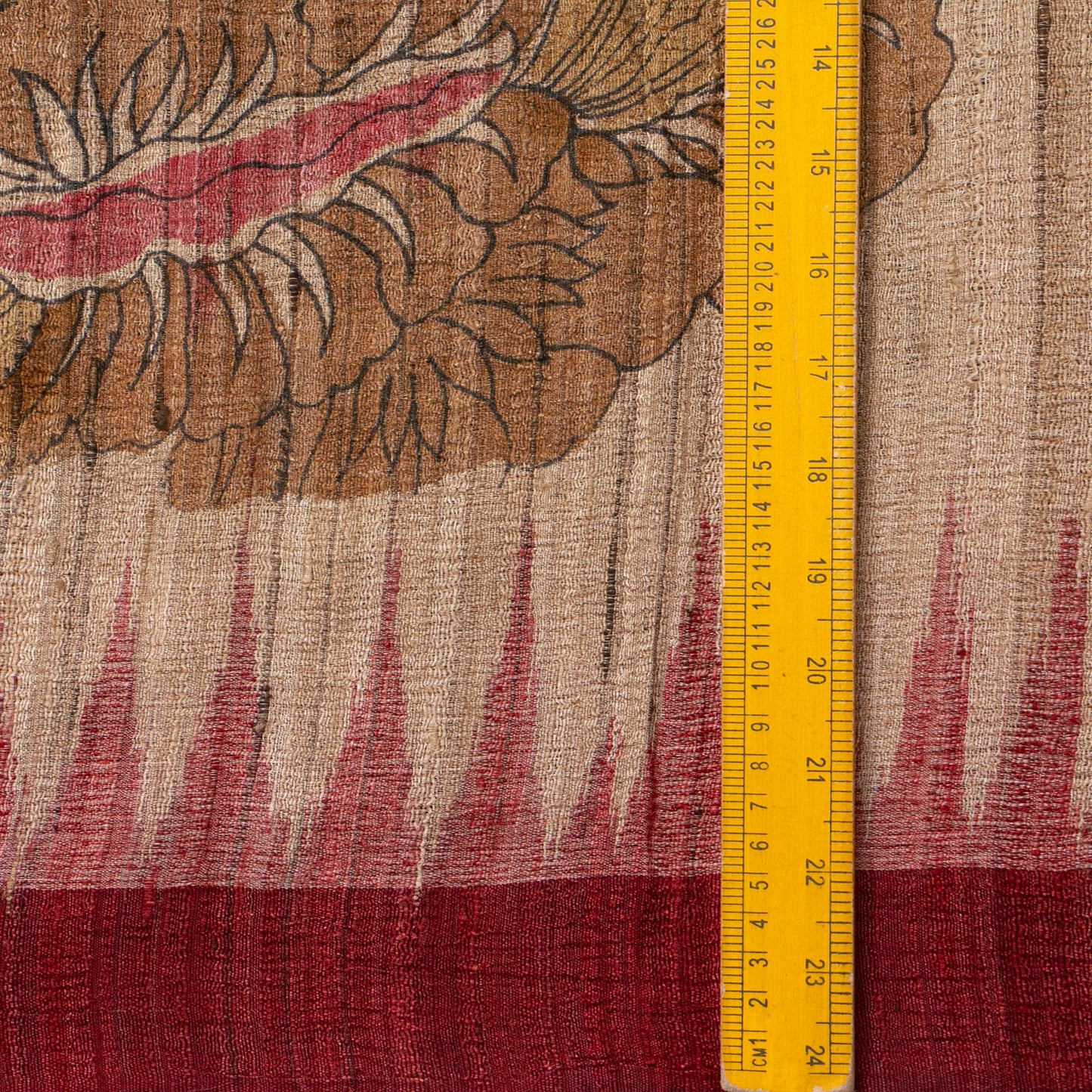Pink Handpainted Kalamkari Gicha Tussar Silk Saree With Ikkat Pallu For Office Wear PTK VSR 137
