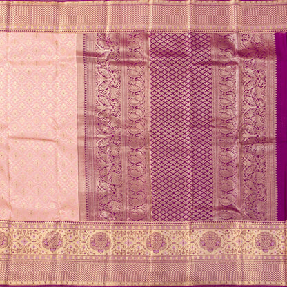 Pink And Magenta Kanchipuram Silk Saree For Festive Wear PV NYC 1986