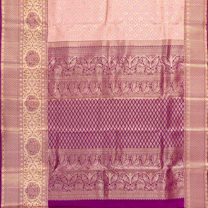 Pink And Magenta Kanchipuram Silk Saree For Festive Wear PV NYC 1986