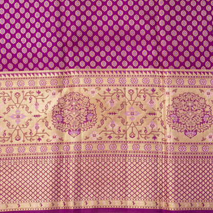Pink And Magenta Kanchipuram Silk Saree For Festive Wear PV NYC 1986