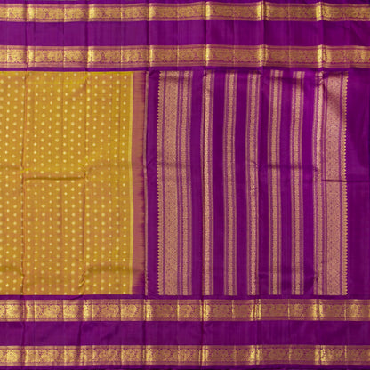 Mustard And Magenta Kanchipuram Silk Saree For Festive Wear PV NYC 1981
