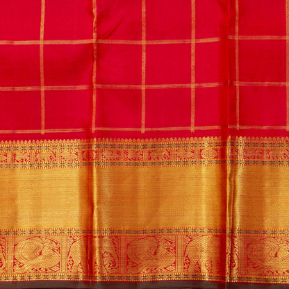 Red Kanchipuram Silk Saree For Wedding Wear PV NYC 2021