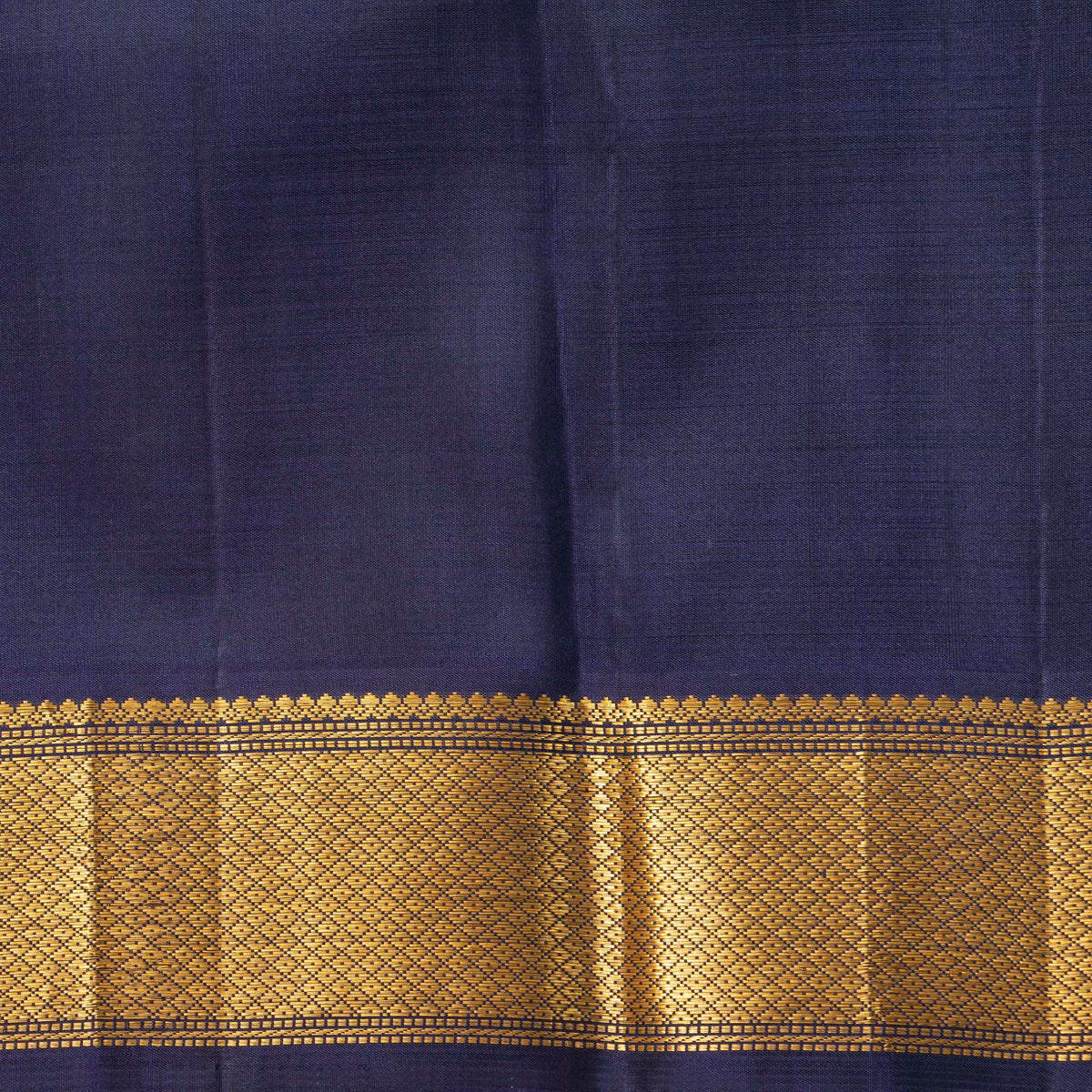Yellow And Navy Blue Kanchipuram Silk Saree For Festive  Wear PV NYC 1958