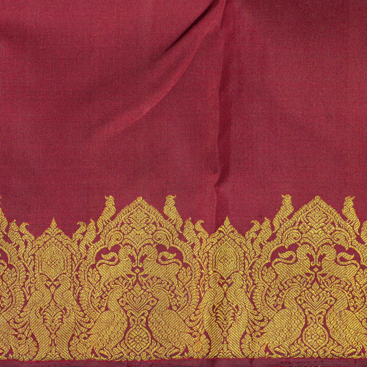 Green And Maroon Kanchipuram Silk Saree For Festive Wear PV NYC 2001