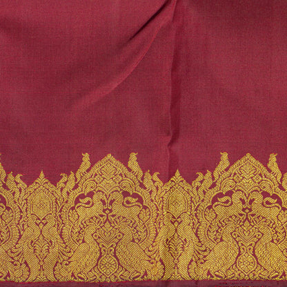 Green And Maroon Kanchipuram Silk Saree For Festive Wear PV NYC 2001