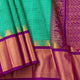 Sea Green And Purple Kanchi Silk Cotton Saree For Festive Wear VP SC 231