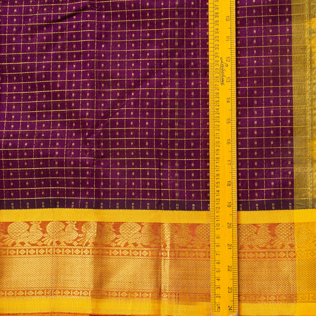 Wine And Yellow Kanchi Silk Cotton Saree For Festive Wear VP SC 259