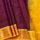Wine And Yellow Kanchi Silk Cotton Saree For Festive Wear VP SC 259