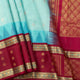 Blue And Maroon  Kanchi Silk Cotton Saree For Festive Wear VP SC 229