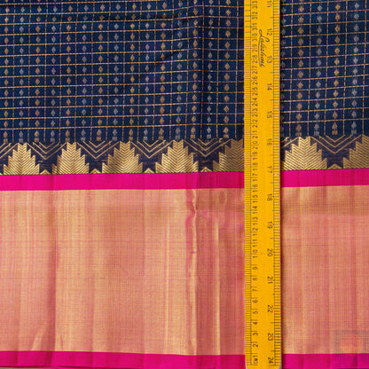 Blue And Pink Kanchi Silk Cotton Saree For Festive Wear VP SC 232