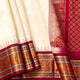 Off White And Maroon Kanchi Silk Cotton Saree For Festive Wear VP SC 202
