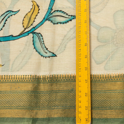 Off White Handpainted Kalamkari Bangalore Silk Saree For Office Wear KBS VSR 116