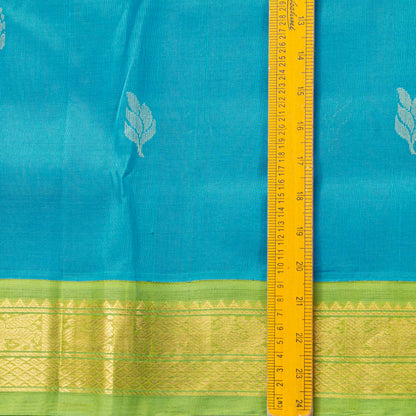Blue And Green Kanchi Silk Cotton Saree For Festive Wear VP SC 199