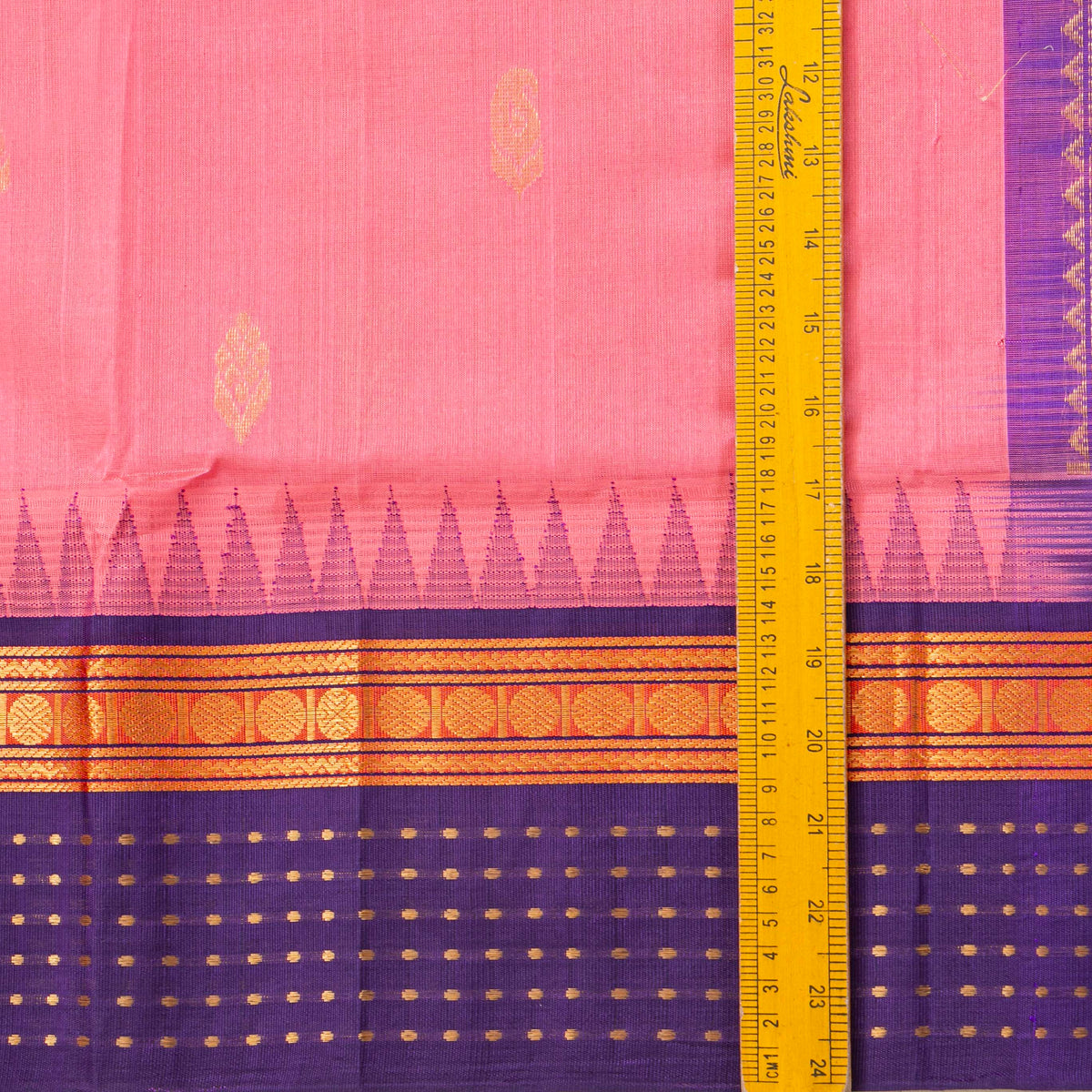 Pink And Purple Kanchi Silk Cotton Saree For Festive Wear VP SC 183