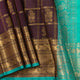 Brown And Turquoise Blue Kanchi Silk Cotton Saree For Festive Wear VP SC 241