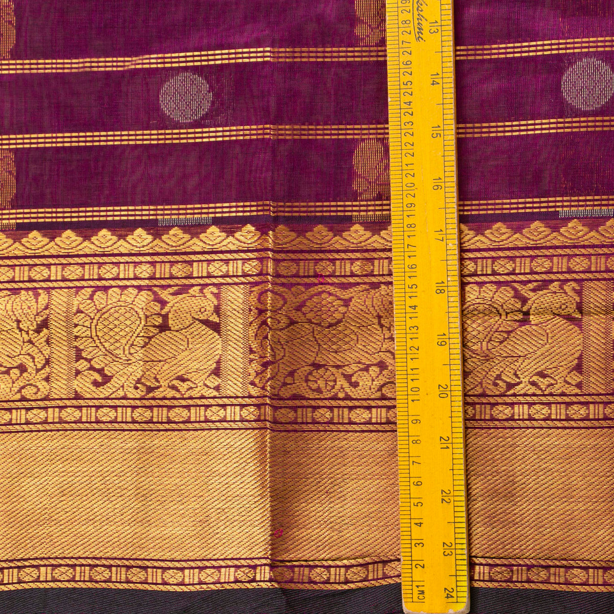 Wine Kanchi Silk Cotton Saree For Festive Wear VP SC 238