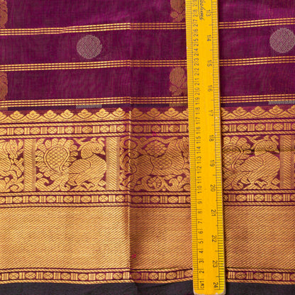 Wine Kanchi Silk Cotton Saree For Festive Wear VP SC 238