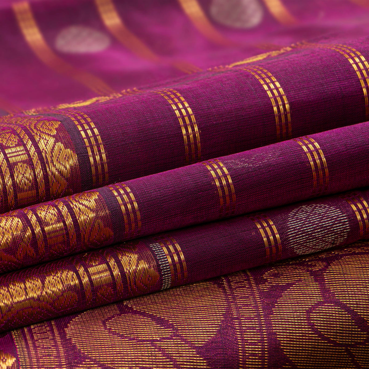Wine Kanchi Silk Cotton Saree For Festive Wear VP SC 238