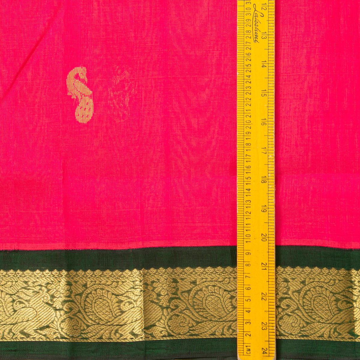 Pink And Green Kanchi Silk Cotton Saree For Festive Wear VP SC 197