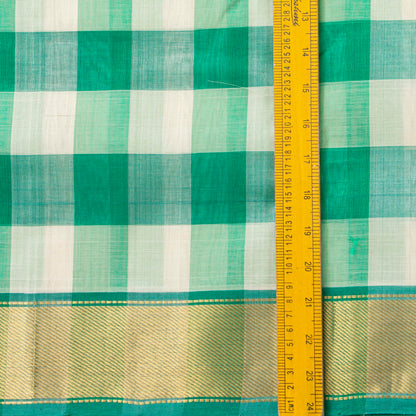 Multi Colour Checks Kanchi Silk Cotton Saree For Festive Wear VP SC 273