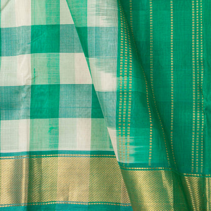 Multi Colour Checks Kanchi Silk Cotton Saree For Festive Wear VP SC 273