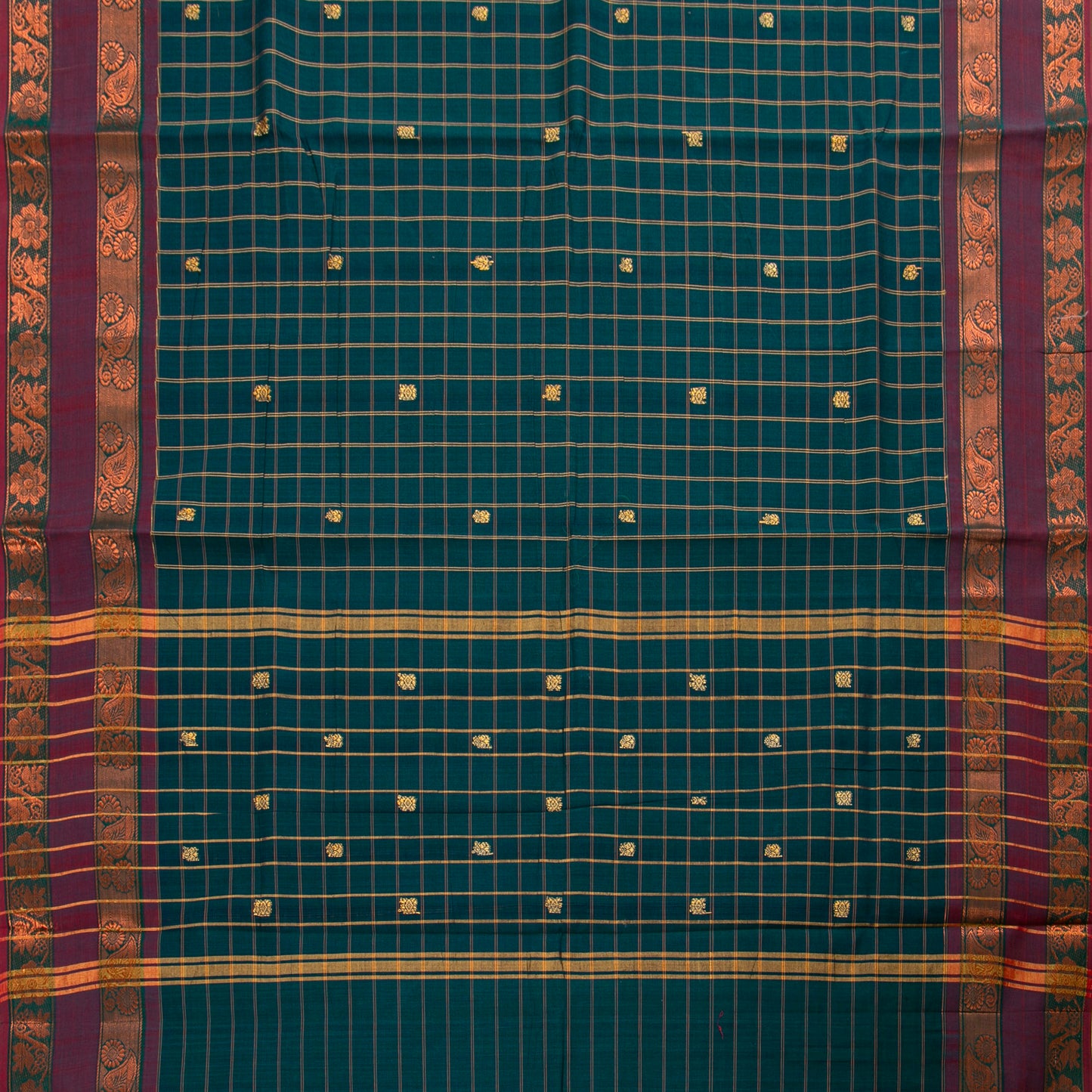 Blue And Mauve Chettinad Cotton Saree PV SK CC 290
